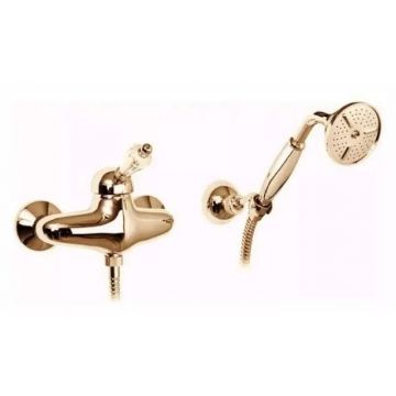 Смеситель для душа Cezares (Цезарис) однорычажный в комплекте с ручным душем, золото, ручки Swarovski VINTAGE-D-03/24-Sw