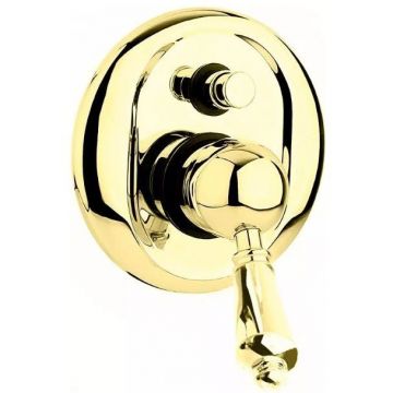 Встраиваемый однорычажный смеситель Cezares (Цезарис) для душа с переключателем,золото, ручка золото ELITE-VDIM-03/24-M