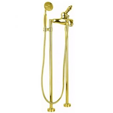 Напольный Смеситель для ванны Cezares (Цезарис) и душа однорычажный, исполнение золото, ручка золото ELITE-VDPM-03/24-M