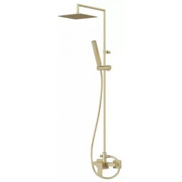 Душевая колонна Cezares (Цезарис) со смесителем для верхнего и ручного душа, верхний душ из нержавеющей стали, исполнение sunrise PORTA-CD-SR