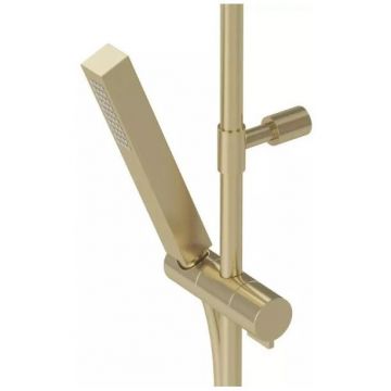 Душевая колонна Cezares (Цезарис) со смесителем для верхнего и ручного душа, верхний душ из нержавеющей стали, исполнение sunrise PORTA-CD-SR