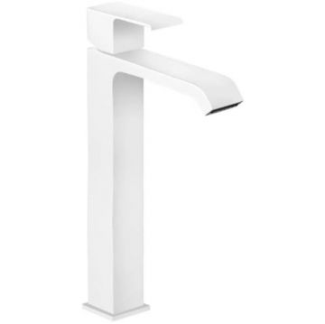 Смеситель для накладных раковин Cezares (Цезарис), с донным клапаном, исполнение белый матовый PORTA-LC-BIO