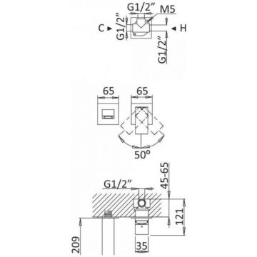 Смеситель для раковины Cezares (Цезарис) однорычажный, с донным клапаном, исполнение sunrise PORTA-BLI2-SR