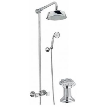 Душевая стойка классическая Cezares (Цезарис) со смесителем, верхним и ручным душем, ручки Swarovski, исполнение Хром OLIMP-CD-01-Sw
