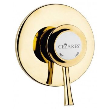 Встраиваемый однорычажный смеситель Cezares (Цезарис) для душа, исполнение золото 24 карат GIUBILEO-DIM-03/24