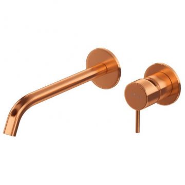 Смеситель для раковины Cezares (Цезарис) встраиваемый однорычажный, на два отверстия, длина излива 23 см, исполнение Sunset LEAF-BLI2-L-SS