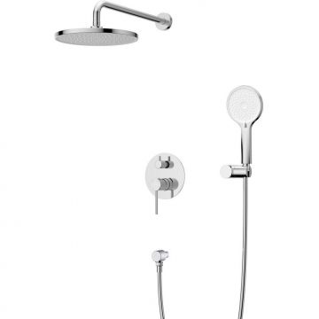 Душевой комплект встраиваемый Cezares (Цезарис) (смеситель встраиваемый, верхний душ, ручной душ со шлангом, штуцер с держателем), хром RELAX-DSET-01