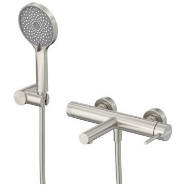 Смеситель для ванны и душа Cezares (Цезарис) однорычажный в комплекте с ручным душем, шлангом и держателем, сатин RELAX-VD-IN