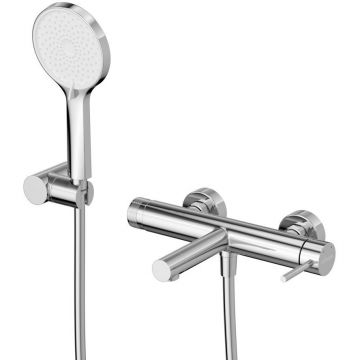 Смеситель для ванны и душа Cezares (Цезарис) однорычажный в комплекте с ручным душем, шлангом и держателем, хром RELAX-VD-01