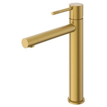 Смеситель для накладной раковины Cezares (Цезарис) однорычажный без донного клапана, брашированное золото RELAX-LC2-BORO-W0