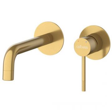 Смеситель для раковины Cezares (Цезарис) встраиваемый с внутренней частью, без донного клапана, брашированное золото RELAX-BLI2-1-BORO-W0