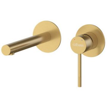 Смеситель для раковины Cezares (Цезарис) встраиваемый с внутренней частью, без донного клапана, брашированное золото RELAX-BLI2-2-BORO-W0