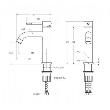 Смеситель для раковины Cezares (Цезарис) однорычажный без донного клапана, хром RELAX-LS1-01-W0