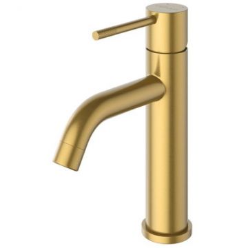 Смеситель для раковины Cezares (Цезарис) однорычажный с донным клапаном, брашированное золото RELAX-LS1-BORO