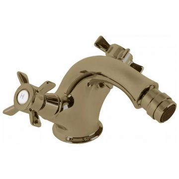 Смеситель на биде Cezares (Цезарис) c донным клапаном бронза, ручки бронза LORD-BS1-02