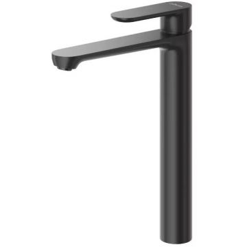 Смеситель для накладной раковины Cezares (Цезарис) однорычажный, без донного клапана, черный матовый STYLUS-LC-NOP-W0