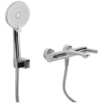 Смеситель для ванны и душа Cezares (Цезарис) однорычажный в комплекте с ручным душем, шлангом и держателем, хром LUX-VD-01