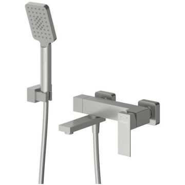 Смеситель для ванны и душа Cezares (Цезарис) однорычажный в комплекте с ручным душем, шлангом и держателем, сатин SLIDER-VD-IN