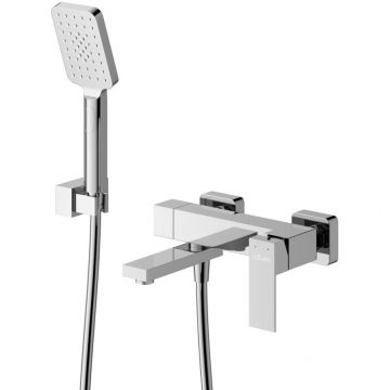 Смеситель для ванны и душа Cezares (Цезарис) однорычажный в комплекте с ручным душем, шлангом и держателем, хром SLIDER-VD-01