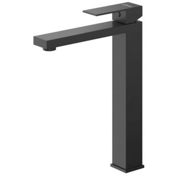 Смеситель для накладной раковины Cezares (Цезарис) однорычажный, без донного клапана, черный матовый SLIDER-LC-NOP-W0