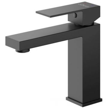 Смеситель для раковины Cezares (Цезарис) однорычажный с донным клапаном, черный матовый SLIDER-LS-NOP