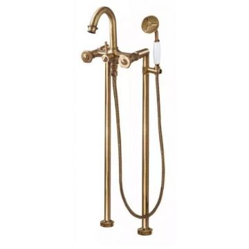 Напольный Смеситель для ванны Cezares (Цезарис) с ручным душем, исполнениебронза, ручки Куб APHRODITE-VDP-02-O