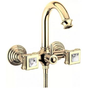 Смеситель для ванны и душа Cezares (Цезарис), исполнение золото, ручки Swarovski APHRODITE-V-03/24-Sw