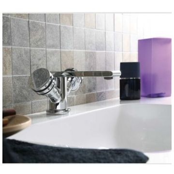 Смеситель на раковину Cezares (Цезарис) с донным клапаном, хром FLAT-LS2-01