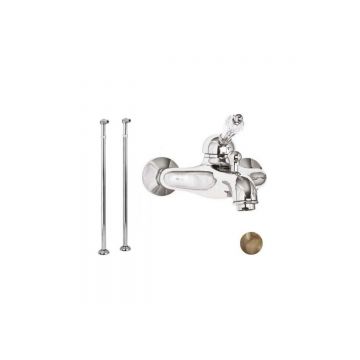 Напольный смеситель для ванной Cezares (Цезарис) однорычажный в комплекте с ручным душем, бронза, Svarovski VINTAGE-VDPM-02-Sw