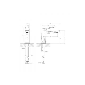 Смеситель для раковины Cezares (Цезарис) однорычажный, без донного клапана, хром LINER-LS-01-W0