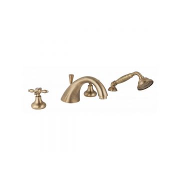 Смеситель на борт ванны Cezares (Цезарис) с ручным выдвижным душем, бронза NOSTALGIA-BVD-02-M