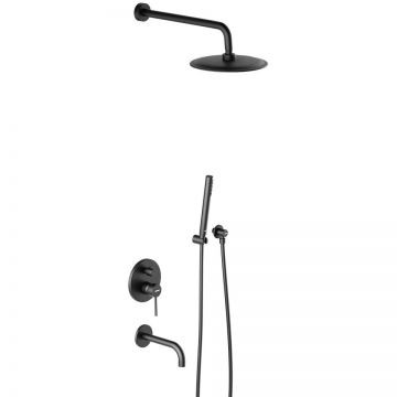 Встраиваемая душевая система Damixa (Дамикса) Scandinavian Pure, черный, с ванно-душевым смесителем 936510300