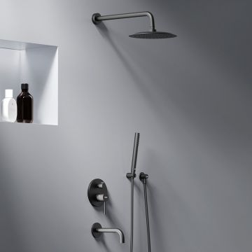Встраиваемая душевая система Damixa (Дамикса) Scandinavian Pure, черный, с ванно-душевым смесителем 936510300
