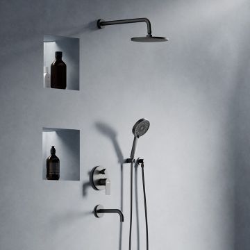 Встраиваемая душевая система Damixa (Дамикса) Apollo черный, с ванно-душевым смесителем 947510300