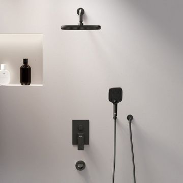 Встраиваемая душевая система Damixa (Дамикса) Gala черный, с смесителем и изливом, 953510300