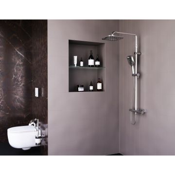 Душевая система Damixa (Дамикса) Option, верхний душ 230x230 мм, ручной душ 120 мм, 3 режима, хром DX218092000