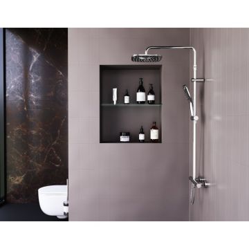 Душевая система Damixa (Дамикса) Option, верхний душ 230x230 мм, ручной душ 120 мм, 3 режима, хром DX218092000