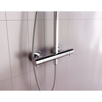 Душевая система Damixa (Дамикса) Option, верхний душ 230x230 мм, ручной душ 120 мм, 3 режима, хром DX218092000