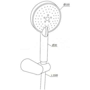Душевой набор RedBlu by Damixa (Дамикса) Origin One (лейка, настенный держатель, шланг), хром, 918110000