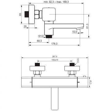 Термостатный смеситель для ванны и душа Damixa (Дамикса) Gala черный, 533000300