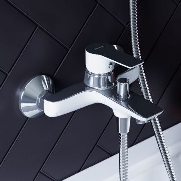 Смеситель для ванны и душа RedBlu by Damixa (Дамикса) Origin Elegance, хром/белый, 841000000