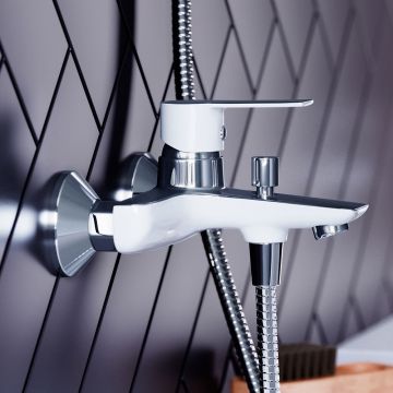 Смеситель для ванны и душа RedBlu by Damixa (Дамикса) Origin Elegance, хром/белый, 841000000