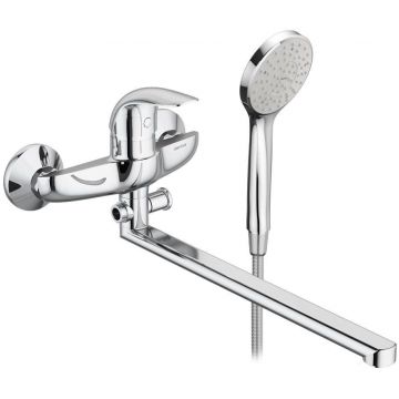 Смеситель для ванны и душа Damixa (Дамикса) Eclipse, хром, универсальный излив, душевой комплект хром, 319500001