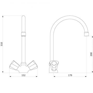 Смеситель для кухни RedBlu by Damixa (Дамикса) Object, хром, 340000000