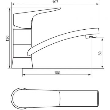 Смеситель для умывальника Damixa (Дамикса) Jupiter хром, поворотный излив, 770220001