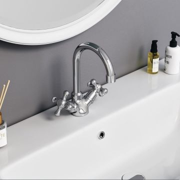 Смеситель для умывальника RedBlu by Damixa (Дамикса) Retro, без душевого комплекта, хром, 230210000