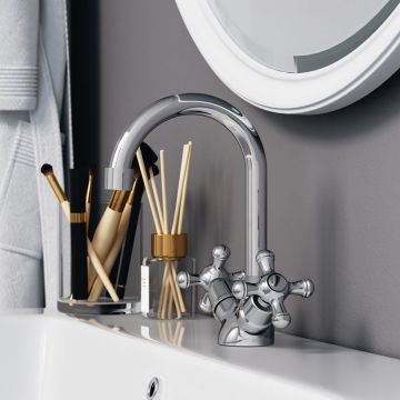 Смеситель для умывальника RedBlu by Damixa (Дамикса) Retro, без душевого комплекта, хром, 230210000