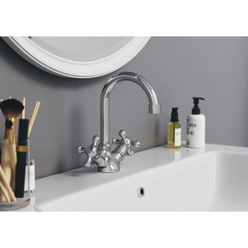 Смеситель для умывальника RedBlu by Damixa (Дамикса) Retro, без душевого комплекта, хром, 230210000