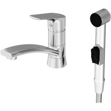 Смеситель Damixa (Дамикса) Jupiter хром, с поворотным изливом и гигиеническим душем, хром 770230001