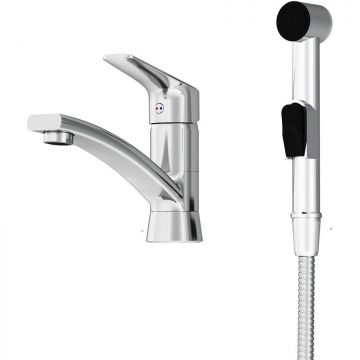 Смеситель Damixa (Дамикса) Jupiter хром, с поворотным изливом и гигиеническим душем, хром 770230001